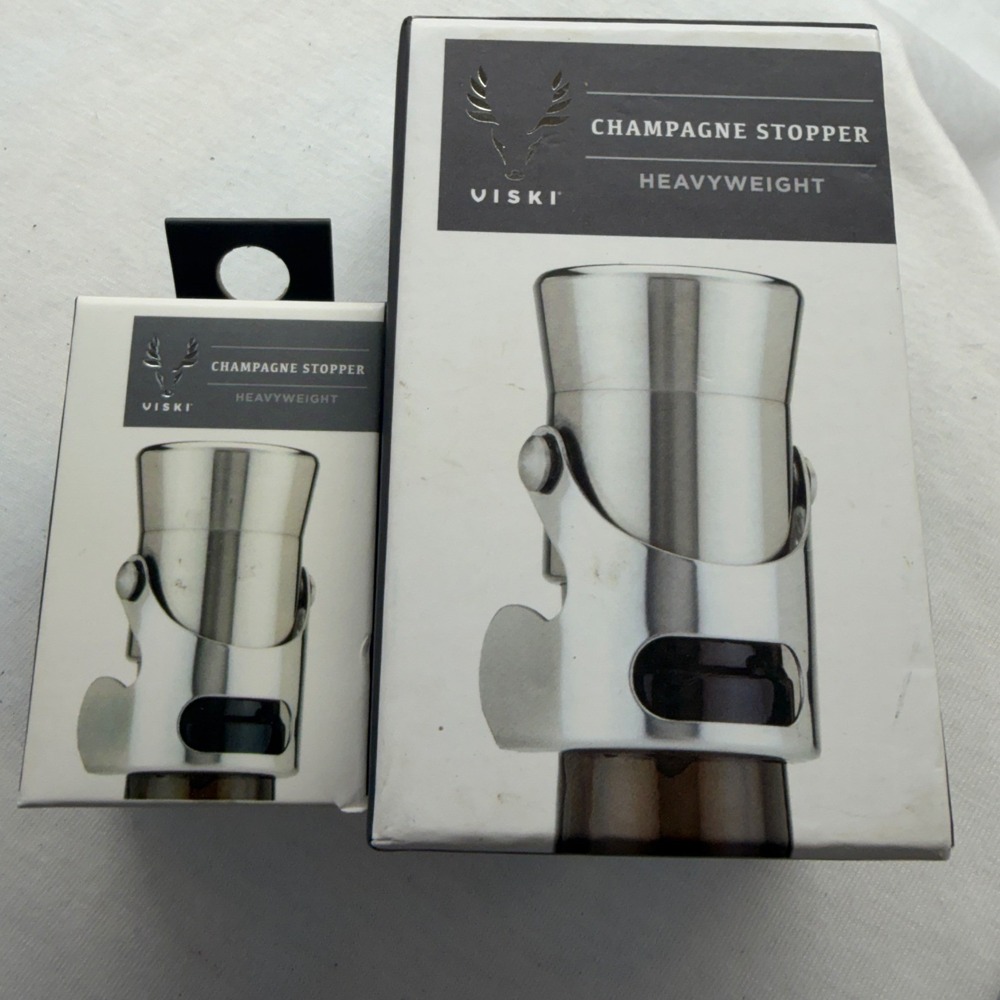 Viski Heavyweight Champagne Stoppers Stainless Steel Professional‎ Bottle Sealer